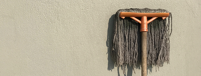 a big mop used to clean a wall